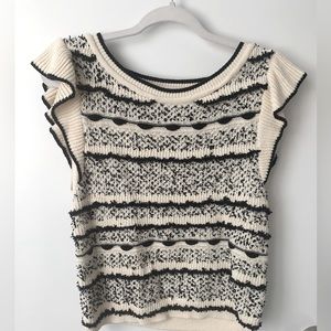 NWT by Anthropologie black and cream knit top